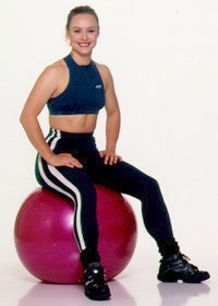 Sitting on a ball for improved posture and alignment